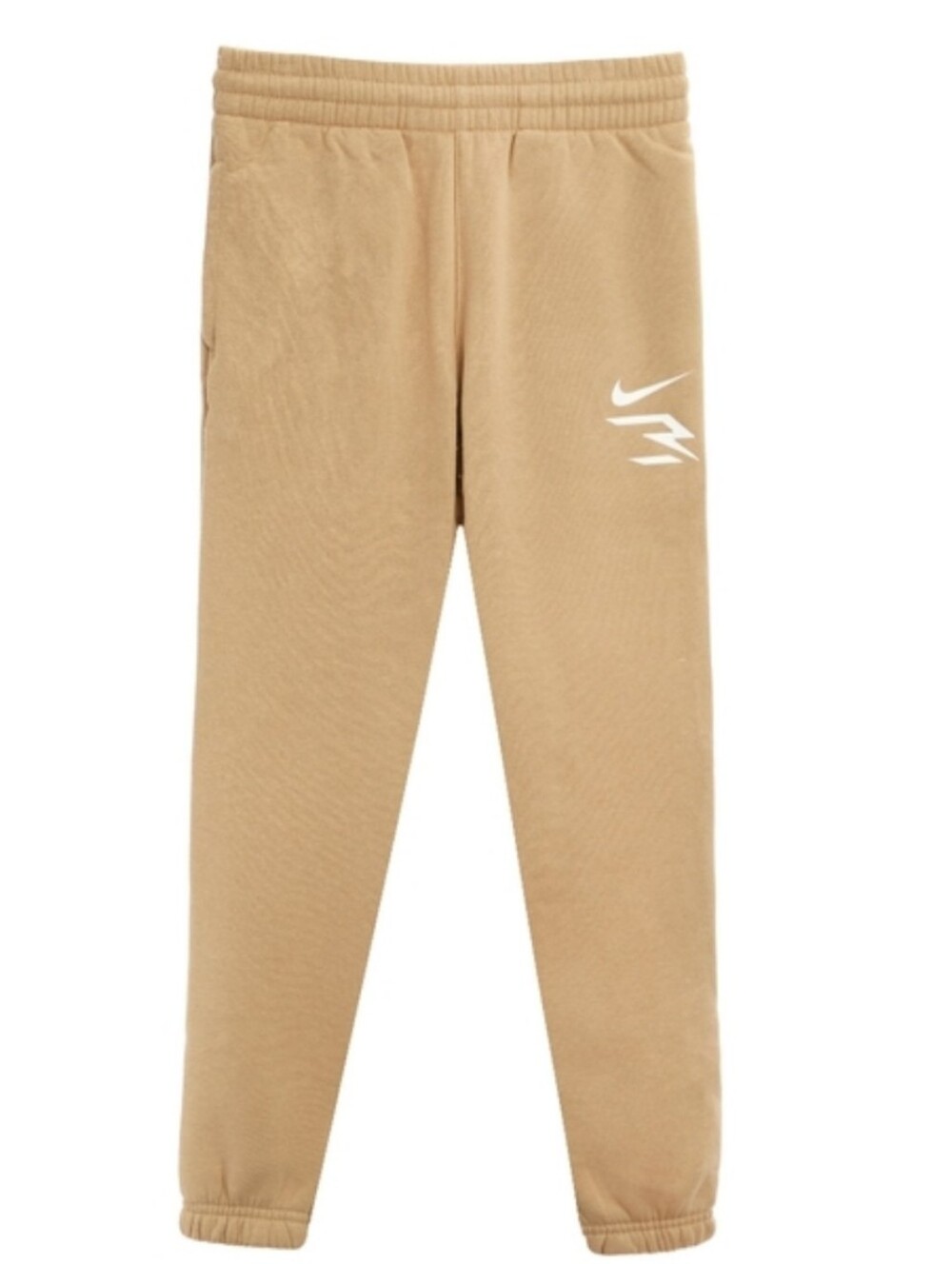 Nike Boys Tan Sweatpants with White Swoosh
